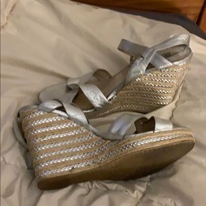 Sz 11 espadrille Michael Kors silver sandals